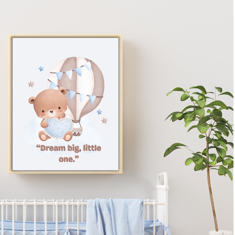 Boys Wall Art, Nursery Wall Art Bear, Printable Wall Art Decor, Set of ...