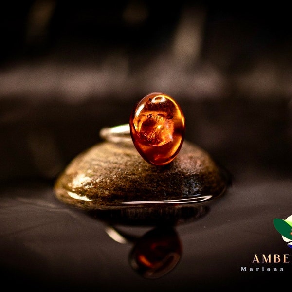 Chalk-colored amber ring.