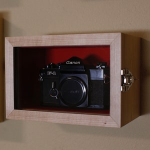 Wall Mounted Display Case Vintage Camera Display Case 35mm Film Camera Display Case image 1