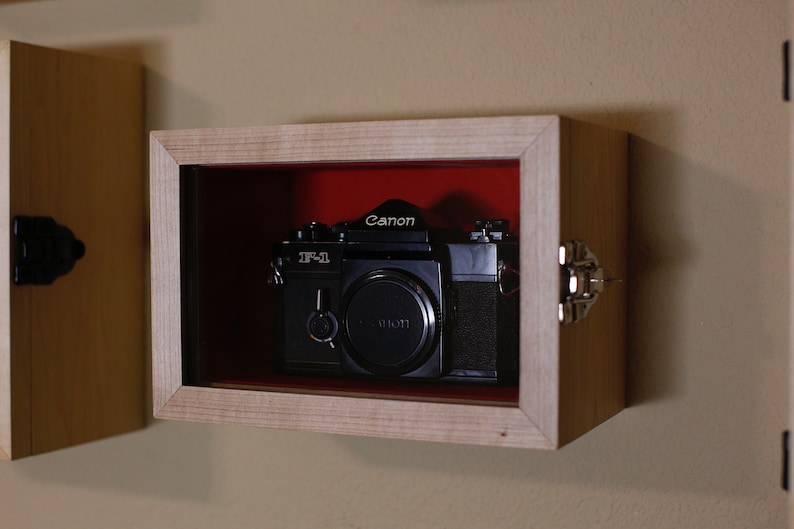 Wall Mounted Display Case Vintage Camera Display Case 35mm Film Camera Display Case image 1