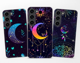 Celestial Stars Phone Case Galaxy Moon Cover fit Samsung S24 Ultra S23 FE S22+ S21 & A73 A54 A53 A52 5G A34 A25 A24 A23 A15 A14 A13 Note 20