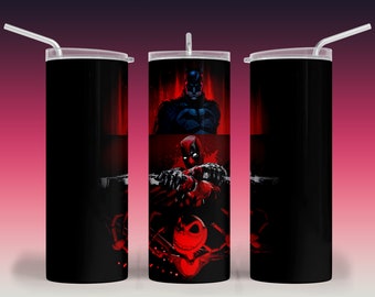 Dark heros inspired 20oz tumbler wrap image for sublimation. Bad boys be bad.