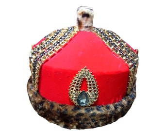 Handmade Igbo Ozo Cap: Red Velvet Nigerian Wedding Hat