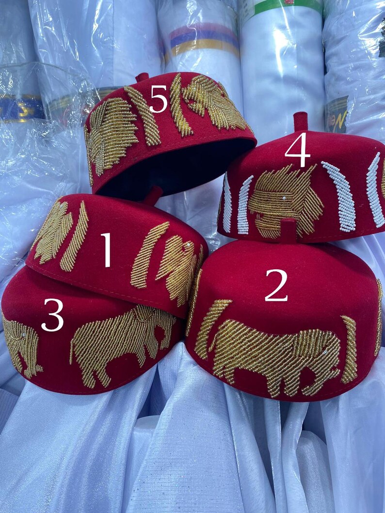 Beaded Original Ichie Ozo Igbo Cap African Chieftaincy Nigeria Wedding ...