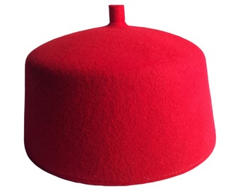 Original Ichie Ozo Igbo Cap African Chieftaincy Nigeria Hochzeitshut Herren Traditioneller roter Hut für Trauzeugen