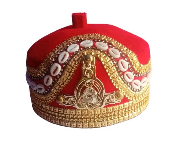 African Chieftaincy Wedding Hat. Igbo Ozo Cap, African Men's Wedding ...