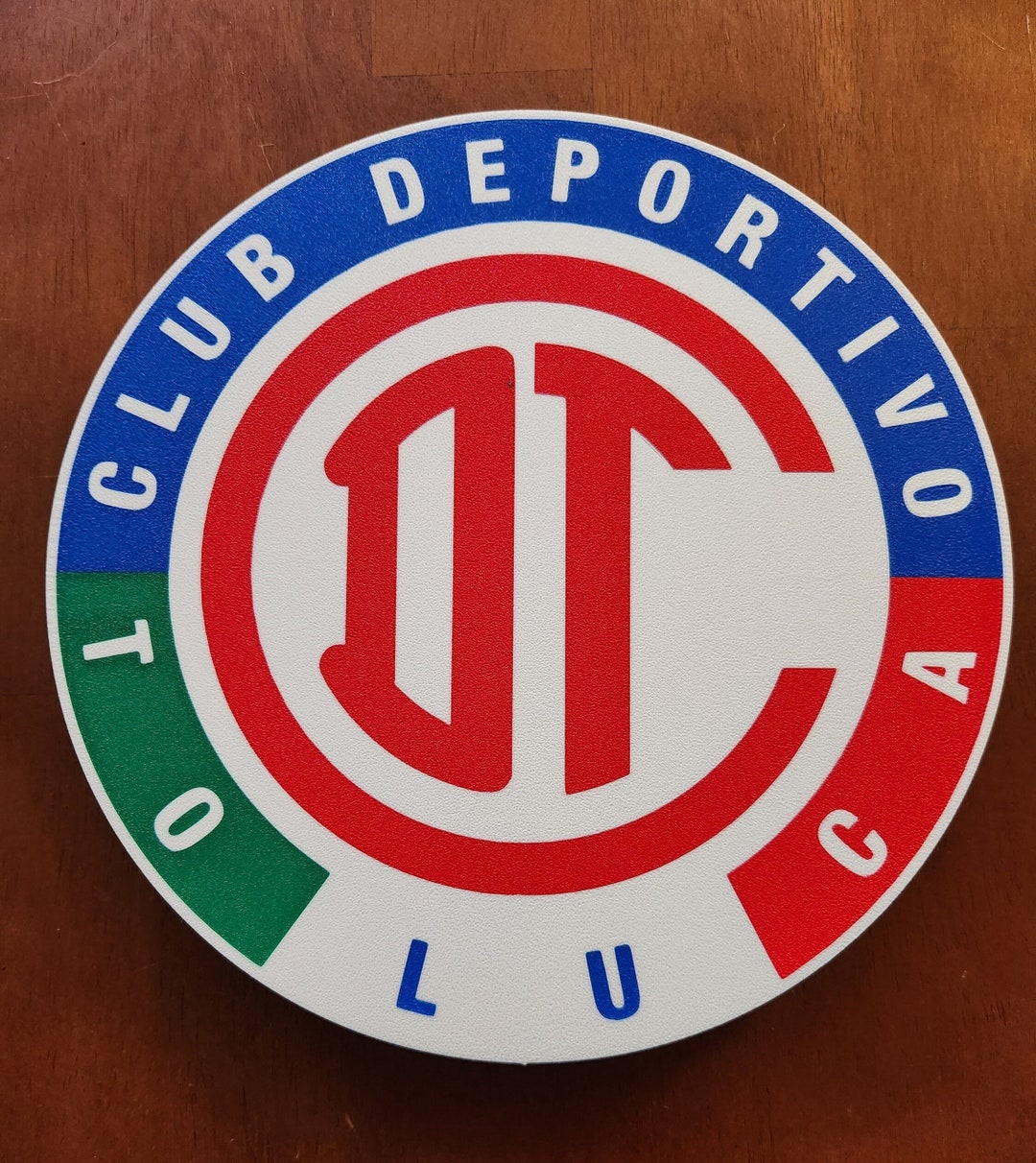 FC Toluca LED Round Wall Sign – 9.75 Inch Soccer Decor With USB Power, Handmade In USA