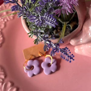 Flower shape earrings polymer clay / different design