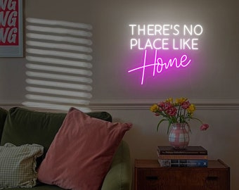 There's no place like home Neon Sign, Housewarming gifts, LED Neon Light Signs for Bedroom, Handmade neon family gifts