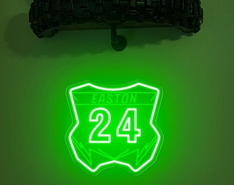 Personalized Motocross Number,  supermoto neon sign, Mancave  decor, supercross room deocr, Retro Trucker Style decor