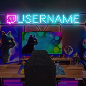 Custom Uesrname Neon Sign Gaming Decor, Twitch Name Neon Sign,Mancave  decor, Game Gift, Gaming Gift for Man, Gamer Tag Neon light