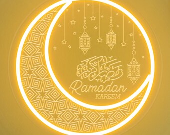 Ramadan Kareem Neon Sign: Eid Mubarak Decoration