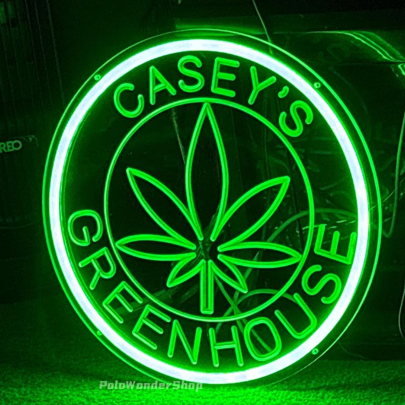 Arte de pared de marihuana personalizado con luz LED, letrero de neón con nombre de marihuana personalizado, decoración del hogar para fumadores de cannabis, letrero de neón de marihuana imagen 9
