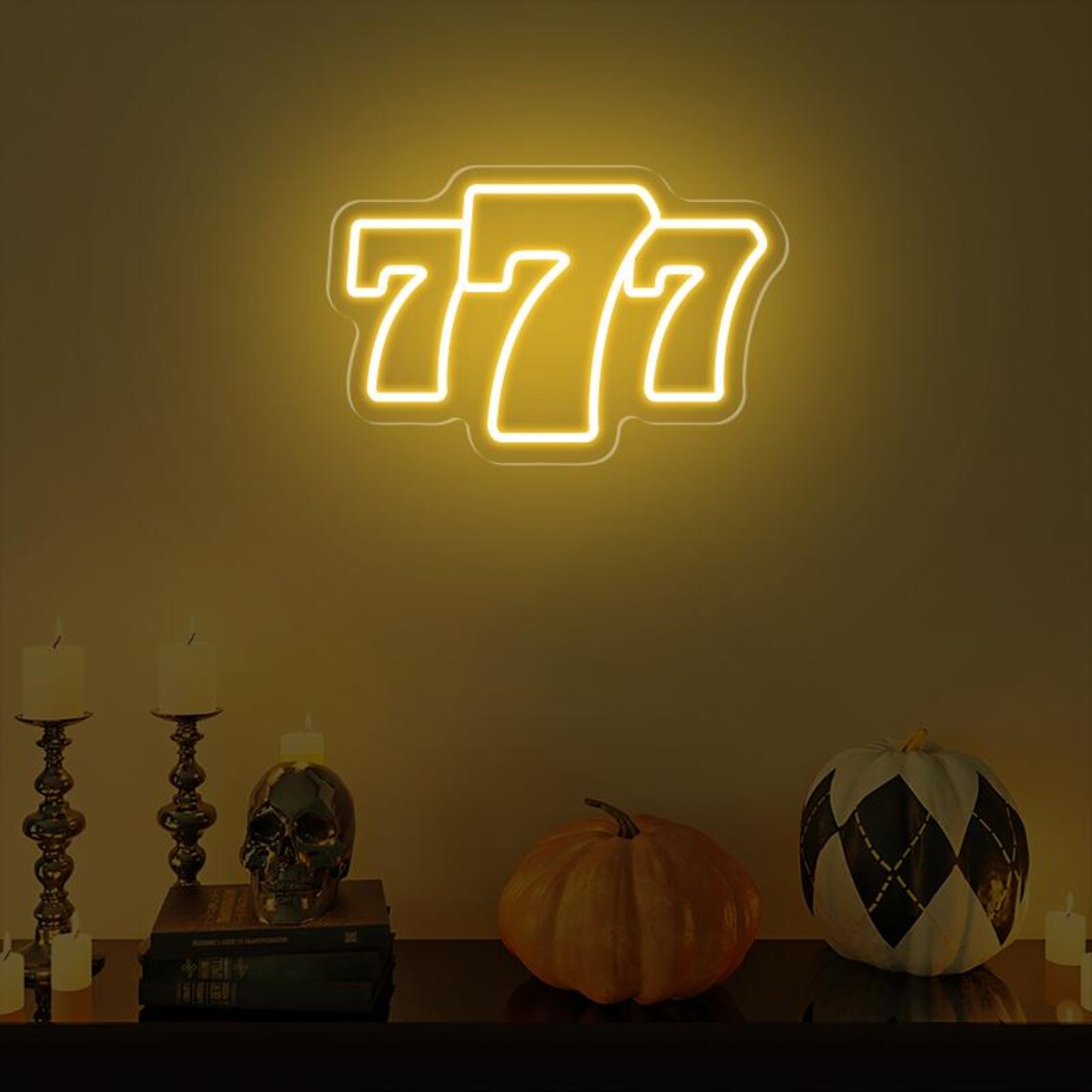 Colorful Numbers 777 Personalized Lucky Number 777 LED Neon Sign: Custom Casino Wall Decor ...