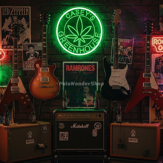 Personalized Weed Wall Art LED Light, Personalized Marijuana Name Neon Sign, Home Decor Cannabis Decoration Smoker, marijuana neon sign