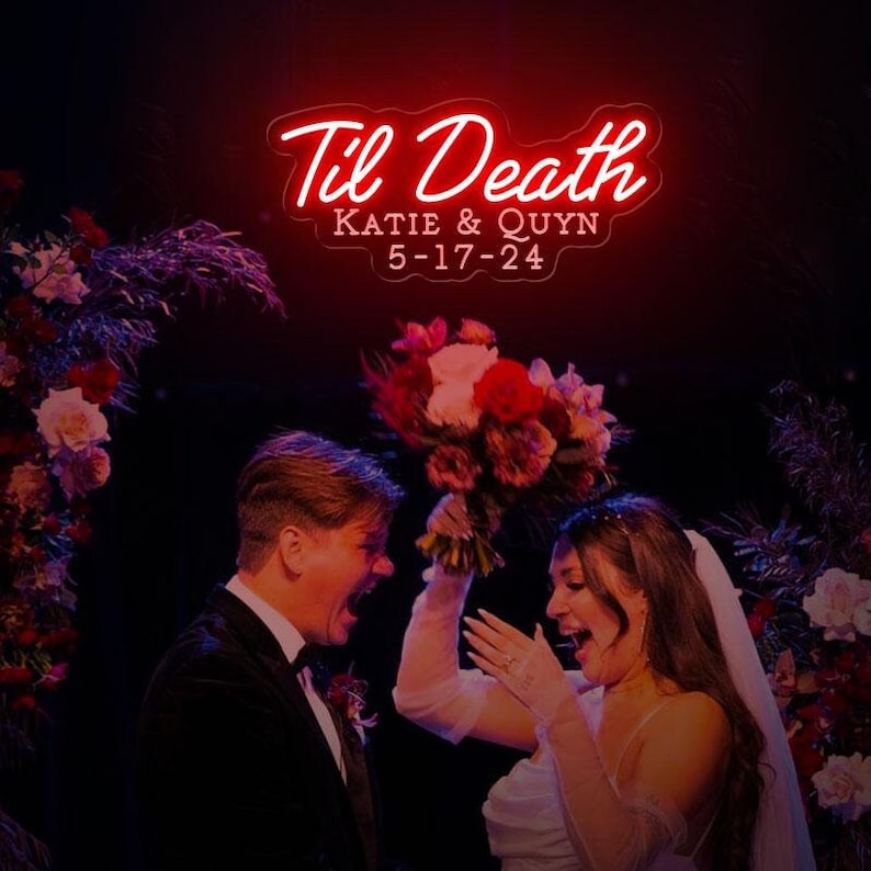 Goth wedding neon sign