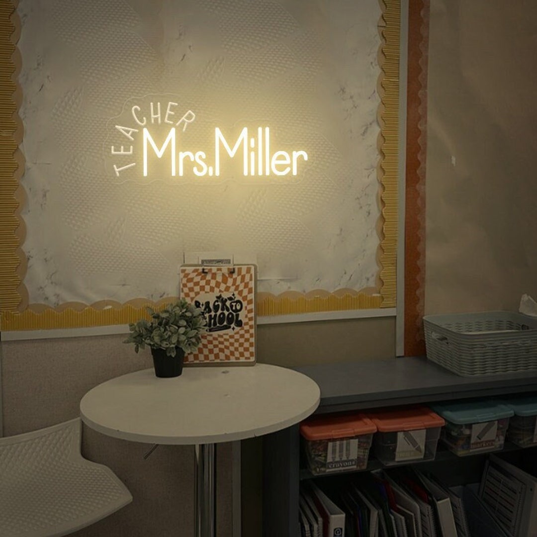 Custom Teacher Name Neon Sign: Classroom Decor - Etsy