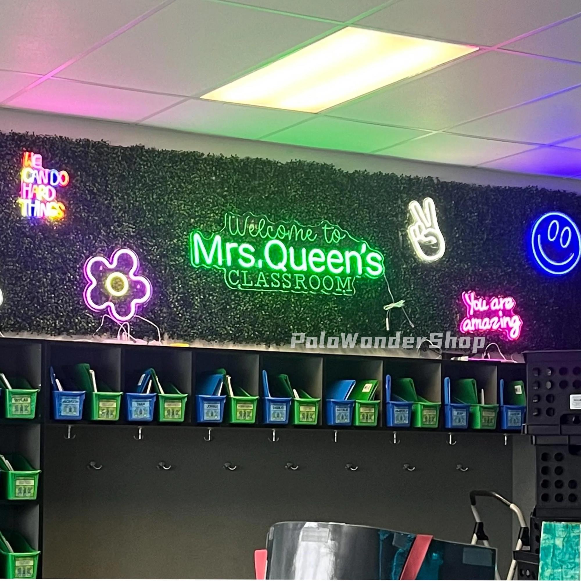 Teacher Name Neon Sign For Classroom, Teacher Name Sign, Classroom Decor, Teacher Welcome Sign, Door LED Hanger