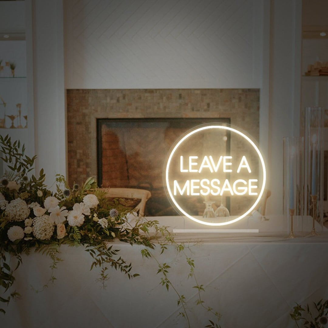 Leave a Message Neon Sign: Wedding Reception Desk Decor - Etsy