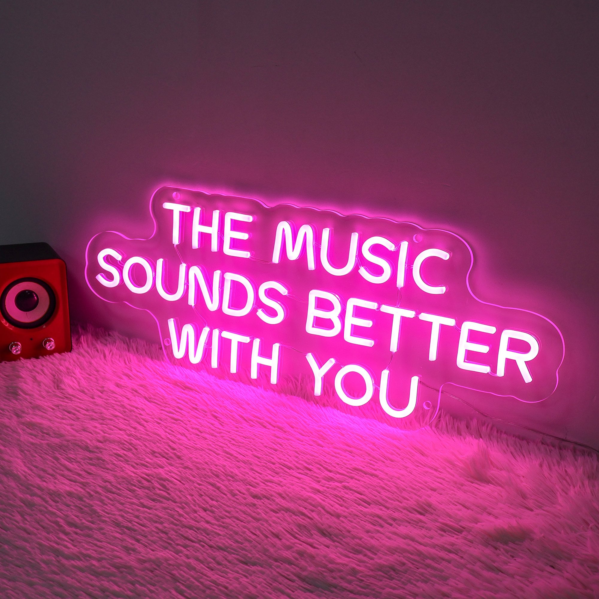 Music Sounds Better With You Neon Sign, Music Band Decor
