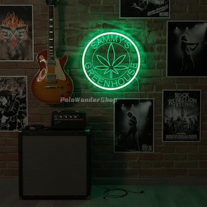 Personalized Weed Wall Art LED Light, Personalized Marijuana Name Neon ...