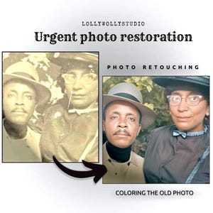 Restauración urgente de fotografías-restauración de fotografías-servicios de photoshop-coloración de fotografías-restauración de fotografías-regalo de navidad-regalo personalizado-foto antigua