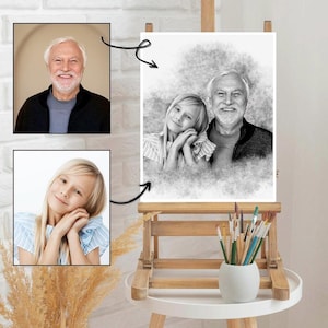 Family Portrait From Photos, Family Portrait, Add Loved One to Photo, Loss of Father-Mother, Combine Photos, Memorial Gift for Dad Mom
