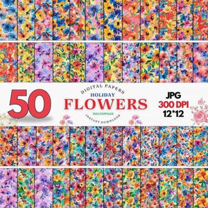 50 Decoupage floral napkins, Floral Paper Napkin, Napkins for Decoupage, Decorative Napkins, Collage Papers, Comer, Napkin Pack Digital