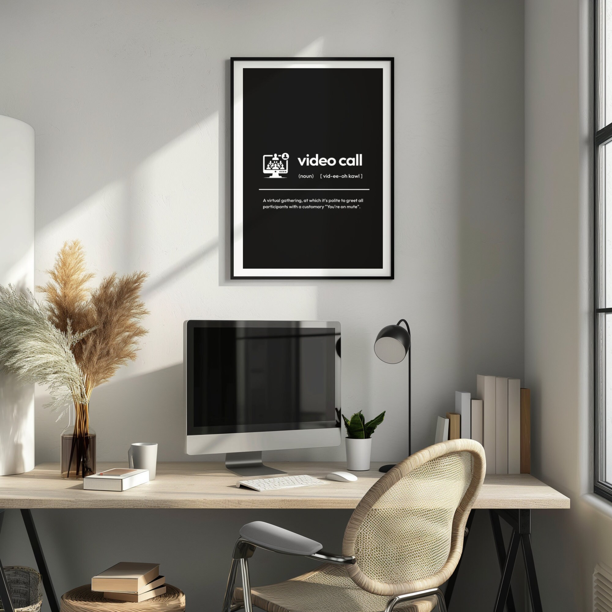 Video Call Definition Print Home Office Humour Wall Art Instant