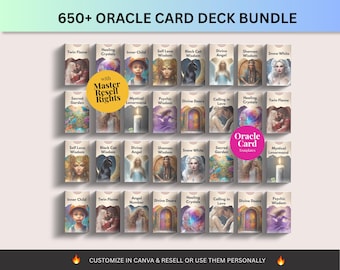 650+ Oracle Cards Bundle: Ideal for Passive Income, Done-for-You Digital Products, MRR, PLR bundle