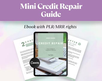 Credit Repair Guide Ebook | Canva Template with Resell Rights (PLR/MRR)