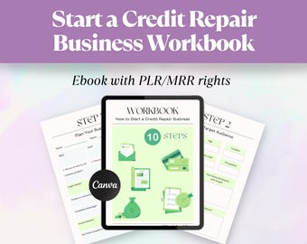How to Start a Credit Repair Business Kit | PLR MRR Business Workbook PDF