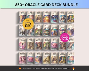 850+ Done for You Oracle Card Templates, Canva Editable, Resell Rights (PLR/MRR)