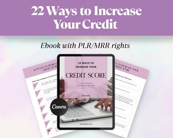 22 Ways To Increase Your Credit Score Checklist | Canva Template with Resell Rights (PLR/MRR)