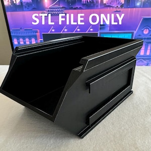 3D Print File: Slide It! Stackable Storage Bin with Label (Digital Download STL)