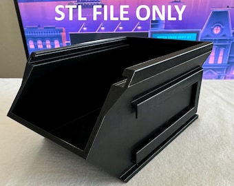 3D Print File: Slide It! Stackable Storage Bin with Label (Digital Download STL)