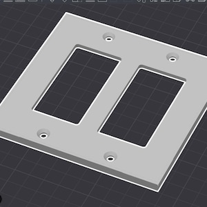Modern Rocker Light Switch Plate STL – 2 Gang Wall Cover – 3D Printable Decorator Switch Plate File