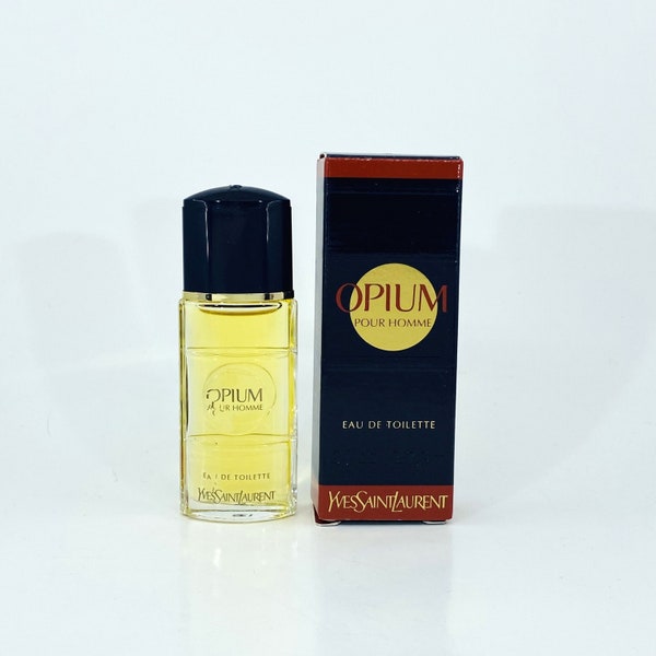 Opium pour homme Yves Saint Laurent eau de toilette 7.5 ml. 0.20 fl.oz. Miniperfume VINTAGE