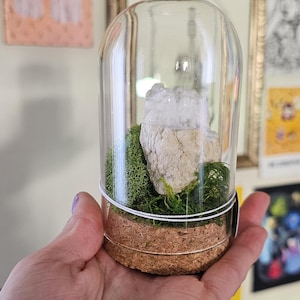 Quarzgeode in Glasglocke