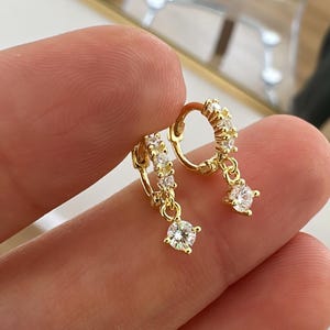 Baumelnde Cz Hoop Piercing, Daith Rook Piercing, 925 Massiv Silber Knorpel Creolen, 925 Massiv Silber Ohrring