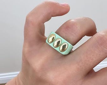 Colorful Enamel 925 Sterling Silver Ring , Modern and Stylish Jewelry , Delicate Enamel Design , A Touch of Elegance , Rings for Women