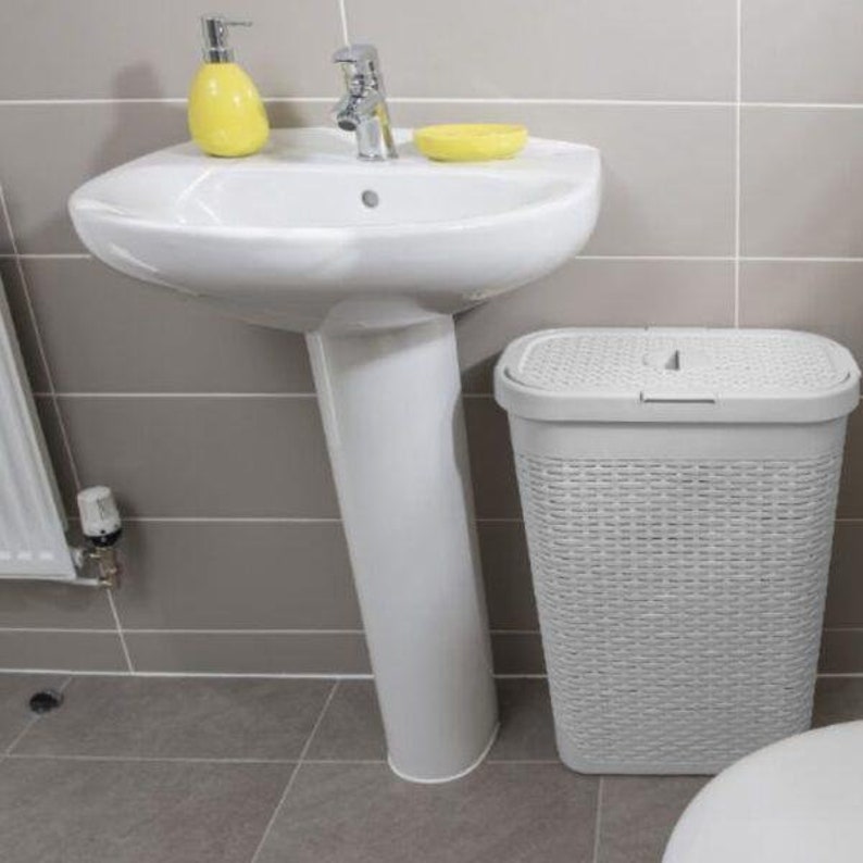 Addis 40L Slimline Laundry Basket Light Grey Etsy UK