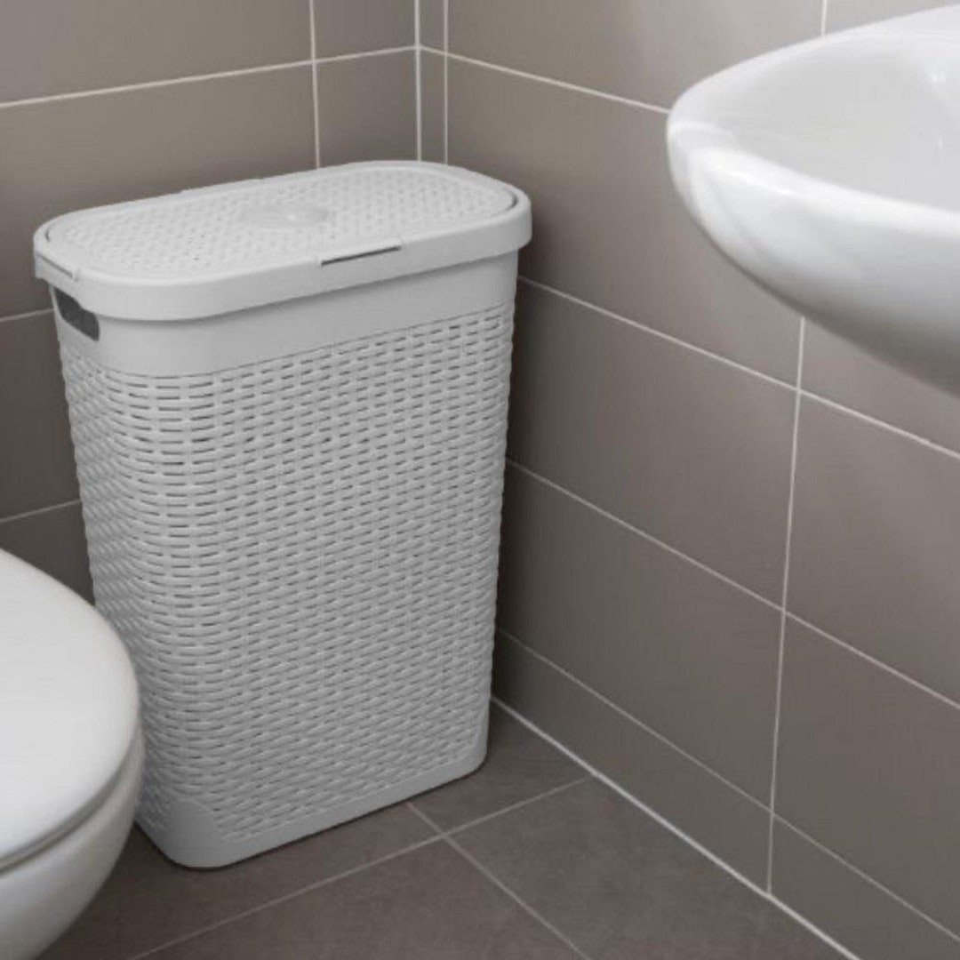 Addis 40L Slimline Laundry Basket Light Grey Etsy UK