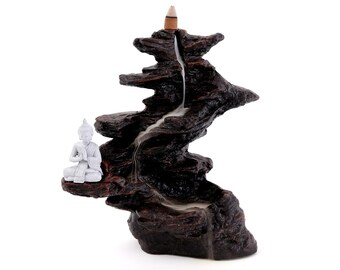 25cm Buddha on Rocks Backflow Cone Burner