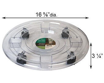 16 Inch Panacea Plastic Plant Caddy Clear