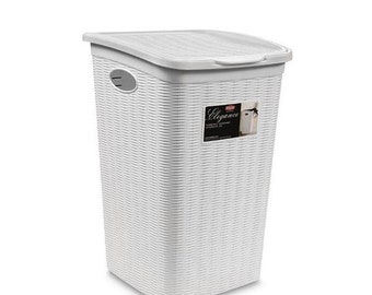 Elegance laundry hamper 50 lt White