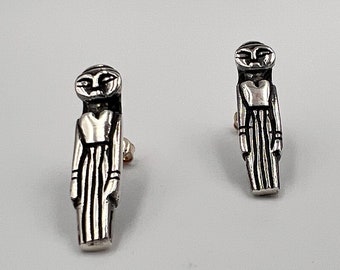 Offering To The Gods Sterling Silver Earrings Historical Ephesus City Female Votive Figure Earring Greek Mythology Religious Figure Earrings