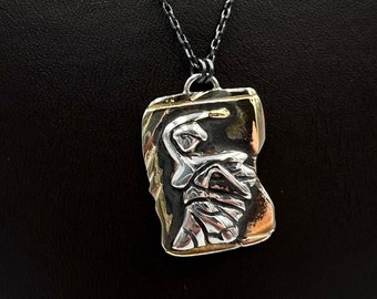 24 K Solid Gold And 925K Sterling Silver Mythological Pendant Necklace,Warrior Amazon Woman Figures Historical Mothers Day Gift For Mother