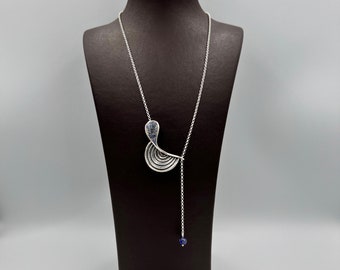 Historical City Of Ephesus Ancient Theater Sterling Silver Necklace, Lapis Lazuli Pendant, Museum Replica Silver Necklace, Greek Mythology