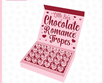 Romance Tropes Bookish SVG Png, Book Nerd Sticker Design (Digital Download)